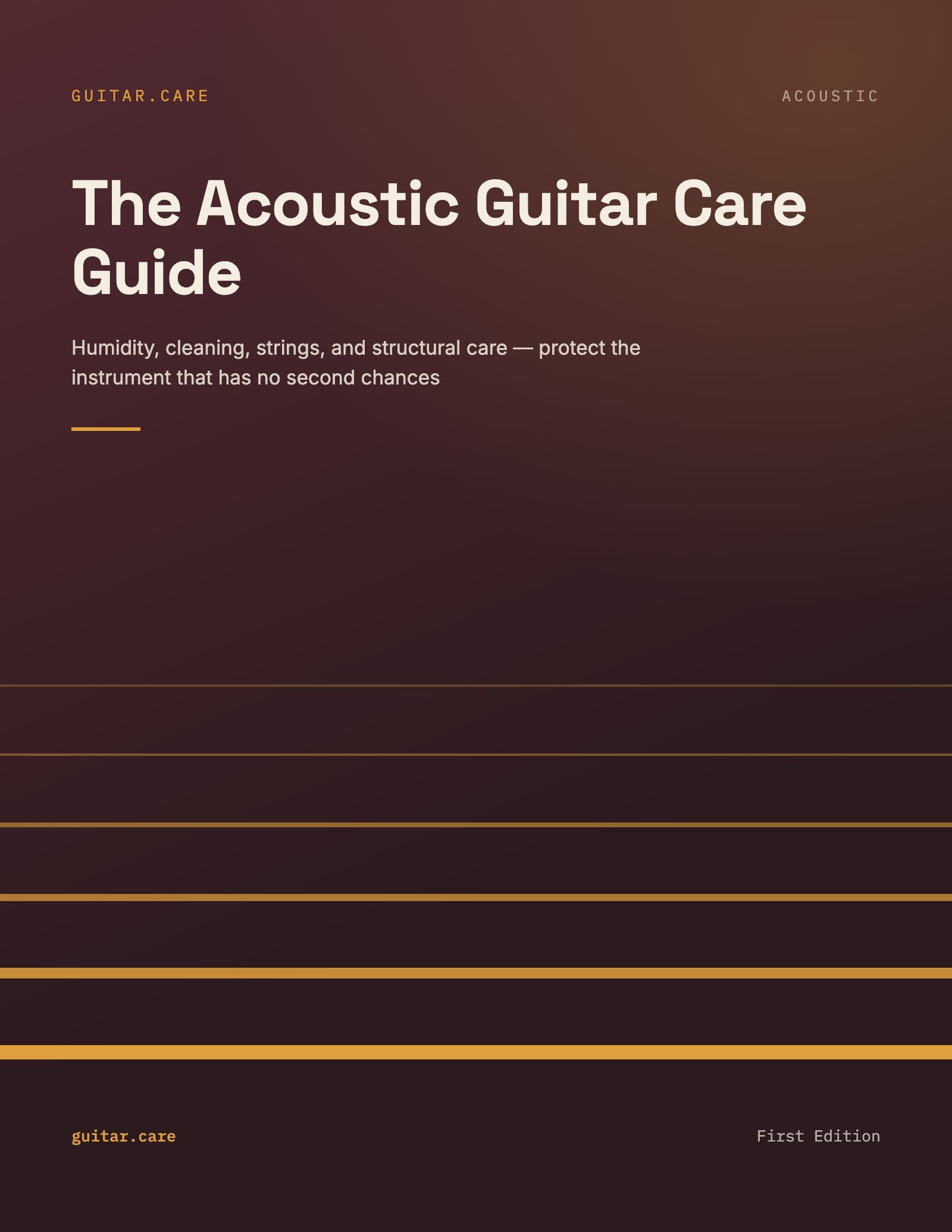 The Acoustic Guitar Care Guide booklet cover