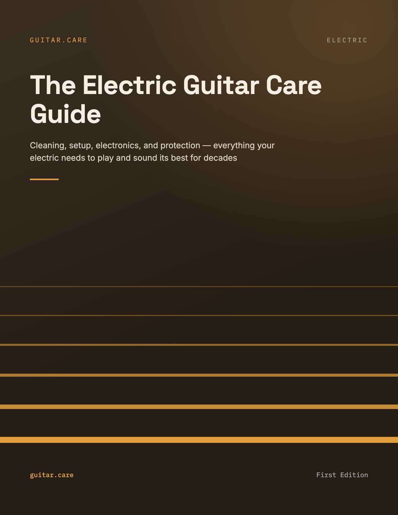 The Electric Guitar Care Guide booklet cover